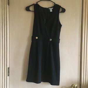 H & M faux suede little black mini dress XS US 2